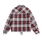 画像2: New Red Plaid  zip up G jacket Jacket 　ユニセックス 男女兼用レッドチェックジップアップジャケットスタジャンジャンバー (2)
