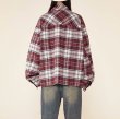 画像7: New Red Plaid  zip up G jacket Jacket 　ユニセックス 男女兼用レッドチェックジップアップジャケットスタジャンジャンバー (7)