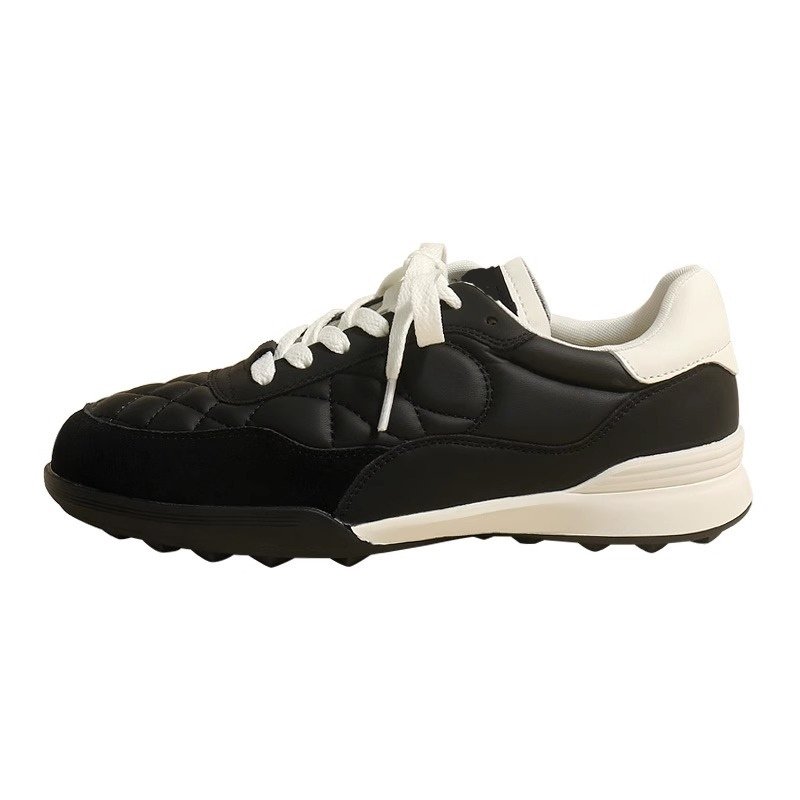 women'squilted leather sneakers キルティングレザーレース