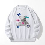 画像1:  UnisexNasa x Bearbrick x kaws print sweatshirt 男女兼用  ユニセックス ナサ NASA ＆ ベアブリック×カウズベア 熊 長袖スウェット トレーナー (1)