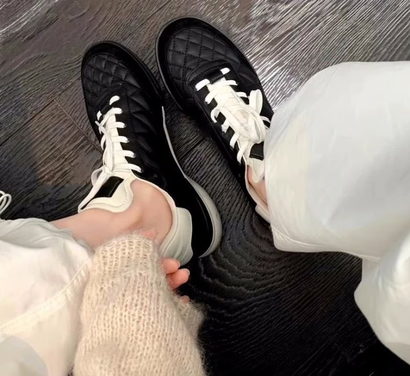 画像11: women'squilted leather sneakers 　キルティングレザーレースアップスニーカー (11)