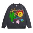 画像5:  Unisex Smile & Cactus graphic sweatshirt print sweatshirt 男女兼用  ユニセックス カクタスサボテン×スマイルグラフィック 長袖スウェット トレーナー (5)