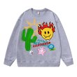 画像4:  Unisex Smile & Cactus graphic sweatshirt print sweatshirt 男女兼用  ユニセックス カクタスサボテン×スマイルグラフィック 長袖スウェット トレーナー (4)