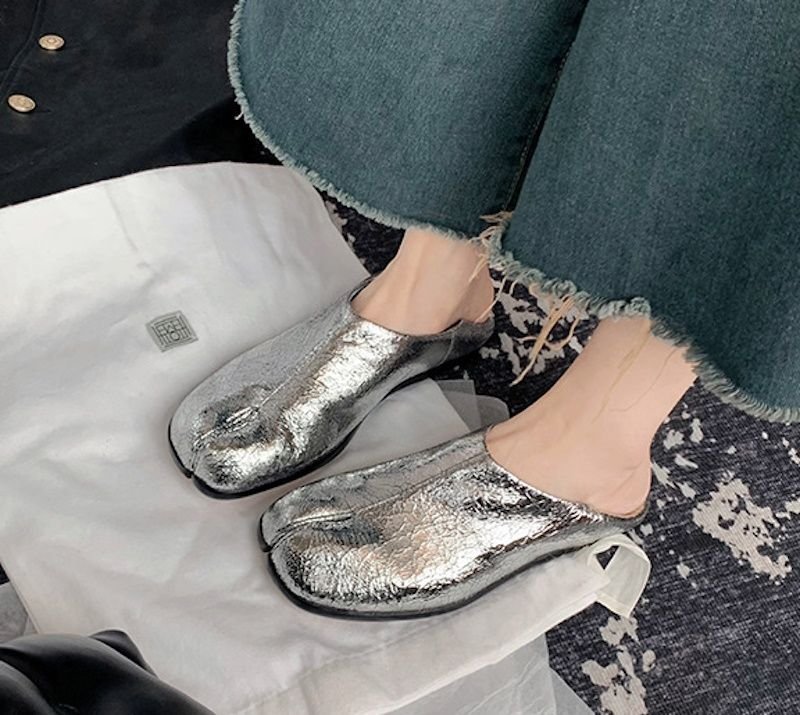 画像6: Women’s flat leather tabi pumps ballet  pumps  レザーたび足袋 フラットパンプス バレーシューズ (6)