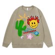画像6:  Unisex Smile & Cactus graphic sweatshirt print sweatshirt 男女兼用  ユニセックス カクタスサボテン×スマイルグラフィック 長袖スウェット トレーナー (6)