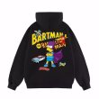 画像5: Bart Simpson x Batman print Long Sleeve hoodie sweatshirt 　ユニセックス男女兼用 バートシンプソン×バットマンプリントフーディパーカースウェット  トレーナー (5)