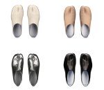 画像1: Women’s flat leather tabi pumps ballet  pumps 　レザーたび足袋 フラットパンプス　バレーシューズ (1)