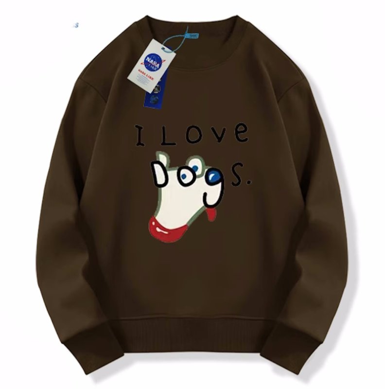 画像3:  Unisex puppy print printed long sleeve sweatshirts  男女兼用  ユニセックスパピー子犬プリント長袖スウェット  トレーナー (3)
