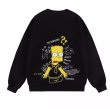 画像4:  Unisex The Simpsons Bart Simpson WHAT printed long sleeve sweatshirts  男女兼用  ユニセックス シンプソンズバートシンプソンWHAT プリント長袖スウェット  トレーナー (4)