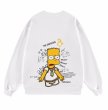 画像1:  Unisex The Simpsons Bart Simpson WHAT printed long sleeve sweatshirts  男女兼用  ユニセックス シンプソンズバートシンプソンWHAT プリント長袖スウェット  トレーナー (1)