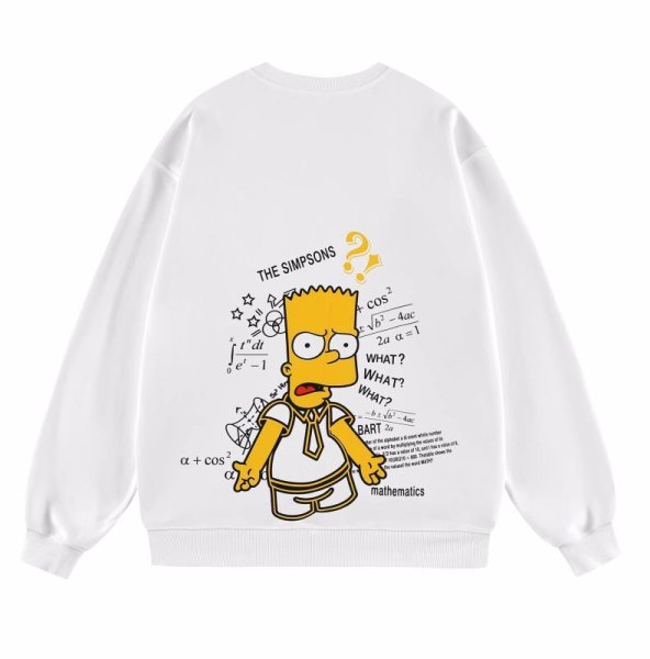 画像1:  Unisex The Simpsons Bart Simpson WHAT printed long sleeve sweatshirts  男女兼用  ユニセックス シンプソンズバートシンプソンWHAT プリント長袖スウェット  トレーナー (1)