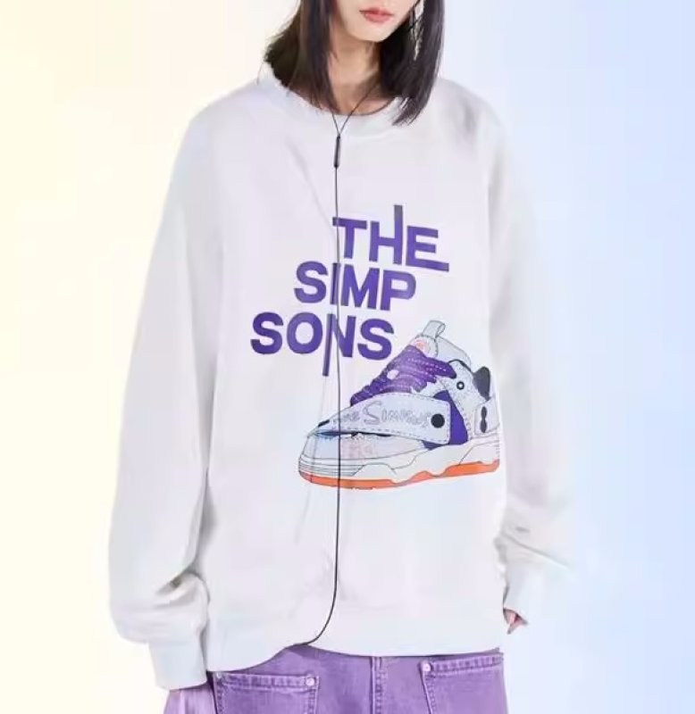 画像8:  Unisex The Simpsons x sneakers printed long sleeve sweatshirts  男女兼用  ユニセックス シンプソンズ×スニーカープリント長袖スウェット  トレーナー (8)