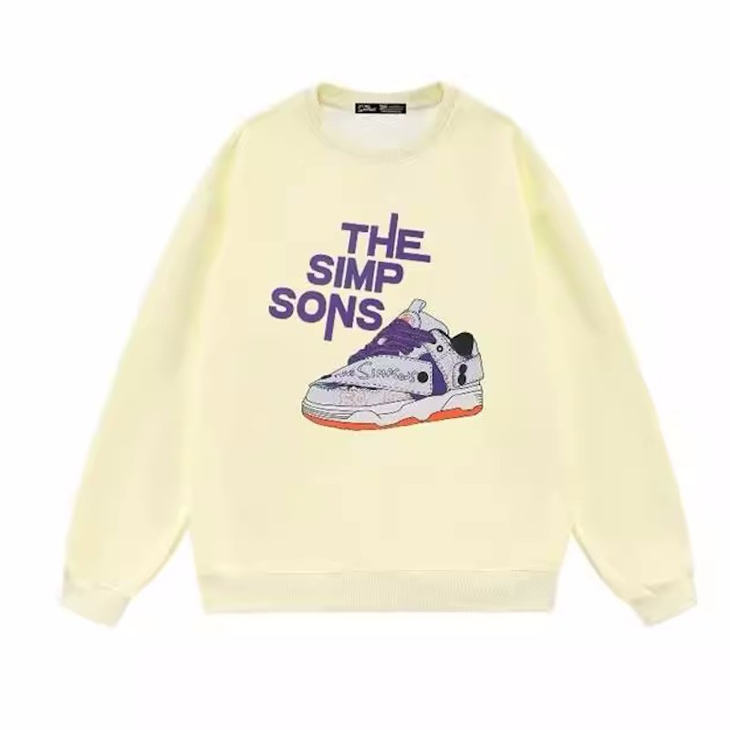 画像2:  Unisex The Simpsons x sneakers printed long sleeve sweatshirts  男女兼用  ユニセックス シンプソンズ×スニーカープリント長袖スウェット  トレーナー (2)