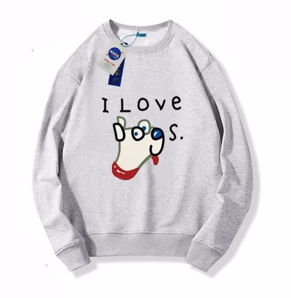 画像1:  Unisex puppy print printed long sleeve sweatshirts  男女兼用  ユニセックスパピー子犬プリント長袖スウェット  トレーナー (1)