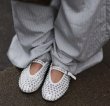 画像7: Women’s rhinestone flat ballerina pump shoes　ラインストーン付きレザーフラットパンプス　バレーシューズ　バレリーナシューズ (7)