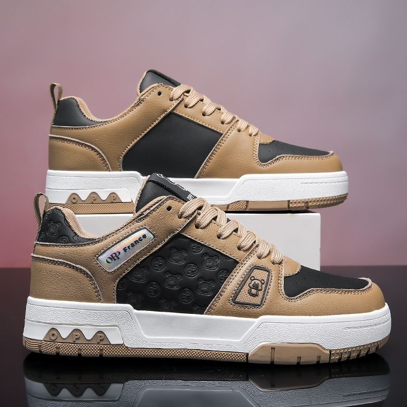 画像6: Unisex  bear print leather sneakers shoes  ユニセックス男女兼用ベアプリントレザーレースアップ  スニーカー  (6)