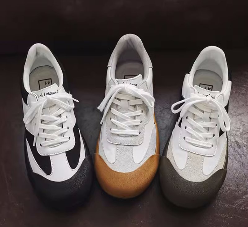 画像4: Unisex thick-soled big-head ugly breadboard shoes Sneaker ユニセックスブレッドボードレースアップ  厚底バイカラースニーカー  (4)