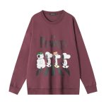 画像2:  Unisex THE PEANUTS logo x Snoopy long sleeve sweatshirts  男女兼用  ユニセックスTHE PEANUTS logo×スヌーピープリント 長袖スウェット  トレーナー (2)