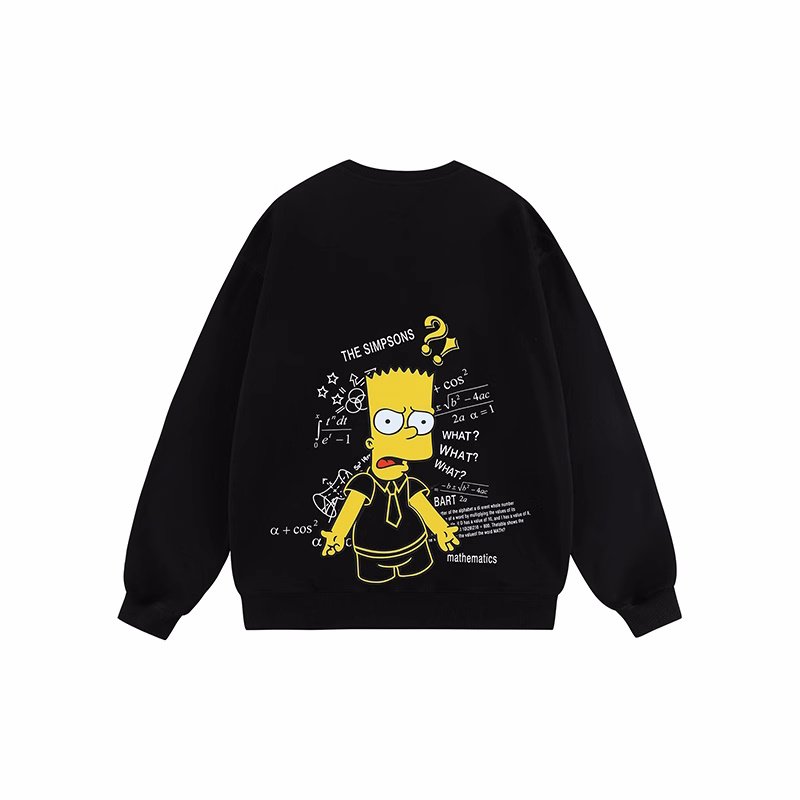 画像4:  Unisex One point cap bear long sleeve sweatshirts  男女兼用  ユニセックスシンプソン バートシンプソン×サイエンス プリント 長袖スウェット  トレーナー (4)