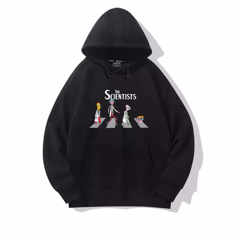 画像3:  Unisex the scientists rick and morty hoodie long sleeve 男女兼用  ユニセックスリック＆モーテ× サイエンティスツ科学者プリント 長袖フーディ パーカースウェット (3)