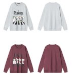 画像4:  Unisex THE PEANUTS logo x Snoopy long sleeve sweatshirts  男女兼用  ユニセックスTHE PEANUTS logo×スヌーピープリント 長袖スウェット  トレーナー (4)