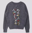 画像8: Mickey Mouse Mickey & Donald Luck Embroidery round neck cardigan   Sweater　ミッキーマウス＆ドナルドダック刺繍カーディガンロングスリーブニットセーター (8)