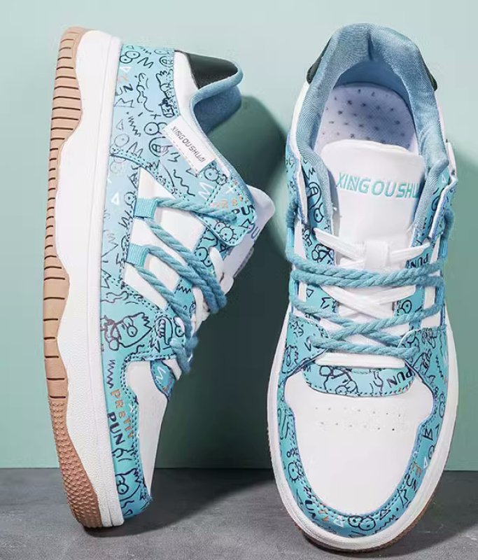 画像6: Unisex Simpson Monogram Leather Lace-Up Sneakers shoes  ユニセックス男女兼用シンプソンモノグラムレザーレースアップ  スニーカー  (6)