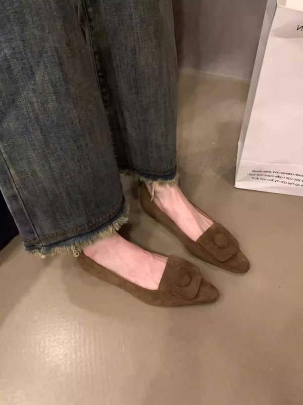 画像16: Women’s French style pointed toe low-heeled pump shoes　ポインテッドトゥローヒールパンプスシューズ (16)