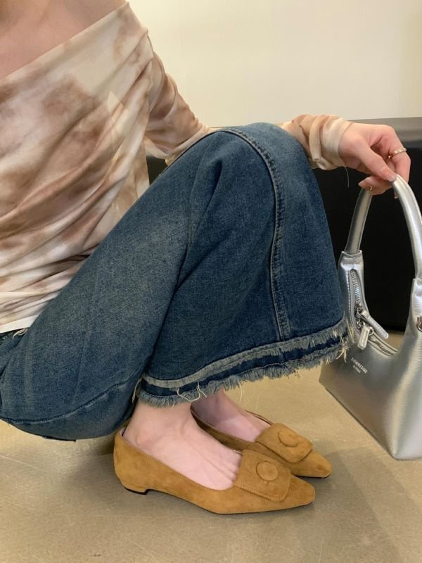 画像9: Women’s French style pointed toe low-heeled pump shoes　ポインテッドトゥローヒールパンプスシューズ (9)