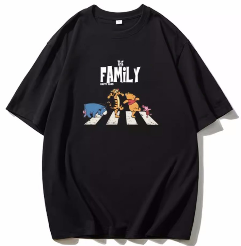 画像2: Winnie the Pooh & Forest Friends print short sleeve T-shirt　ユニセックス男女兼用くまのプーさん＆森の仲間プリント  半袖 Tシャツ (2)