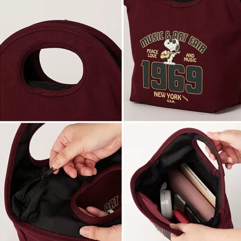 画像7: Snoopy print canvas tote bag スヌーピープリント キャンバストートバッグ (7)