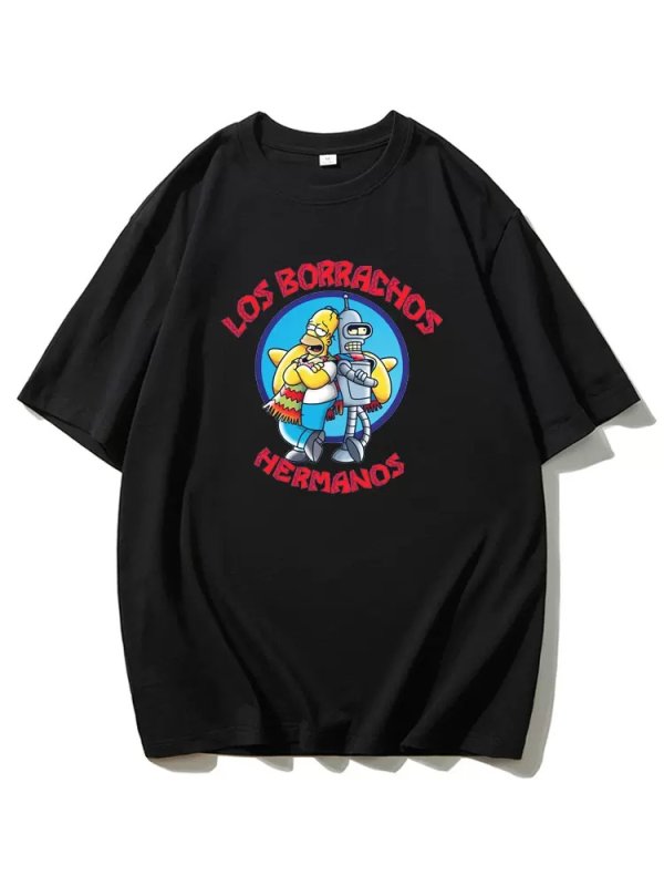 画像3: the simpson homer simpson x robot print short sleeve T-shirt　ユニセックス男女兼用ホーマーシンプソン×ロボットプリントプリント  半袖 Tシャツ (3)