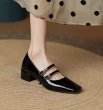 画像4: Women’s double strap enamel pumps  shoes　ダブルストラップエナメルパンプス (4)