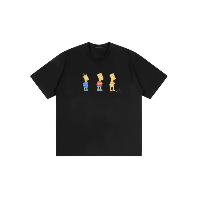 画像2: Bart Simpson Round Neck Short Sleeve T-Shirt　ユニセックス男女兼用バートーシンプソンプリント  ラウンドネック半袖 Tシャツ (2)
