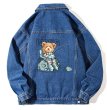 画像1: NASA×Fishing Bear Denim G Jean Jacket 　ユニセックス 男女兼用NASA×フィッシングベアデニムGジャンジャケットスタジャンスタジアムジャンバー (1)