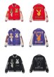 画像4: DONSMOKE x playboy College Jacket  embroidery stadium jacket baseball uniform jacket blouson ユニセックス 男女兼用 ドンスモーク プレイボーイ  ウサギ ベースボールジャケット スタジャン  (4)