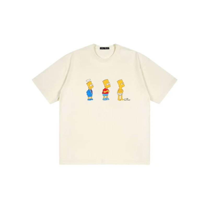 画像4: Bart Simpson Round Neck Short Sleeve T-Shirt　ユニセックス男女兼用バートーシンプソンプリント  ラウンドネック半袖 Tシャツ (4)