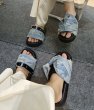 画像4: denim thick-soled slippers platform sandals 　デニムリメイク 厚底プラットフォームサンダル　スリッパ (4)