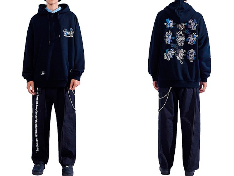 画像5: Unisex Music Panda reflective printed hoodie long sleeve 男女兼用  ユニセックスミュージックパンダ反射プリント 長袖フーディ パーカースウェット (5)