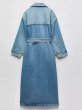 画像3: Women's double-breasted Long Denim Coat British long coat 　ブリティッシュデニムダブルトレンチロング丈コート ジャケット (3)