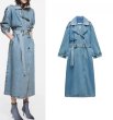 画像5: Women's double-breasted Long Denim Coat British long coat 　ブリティッシュデニムダブルトレンチロング丈コート ジャケット (5)