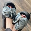 画像3: denim thick-soled slippers platform sandals 　デニムリメイク 厚底プラットフォームサンダル　スリッパ (3)