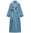 画像2: Women's double-breasted Long Denim Coat British long coat 　ブリティッシュデニムダブルトレンチロング丈コート ジャケット (2)