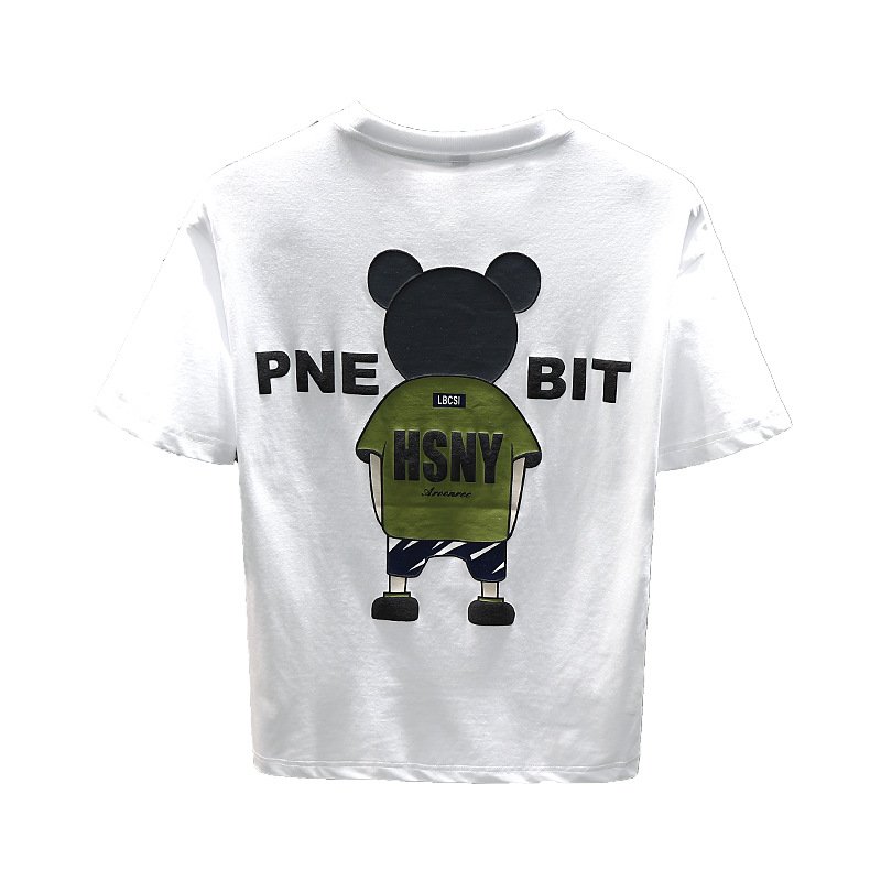 画像6: back view bear print Round Neck Short Sleeve T-Shirt ユニセックス男女兼用バックヴューベアプリント  ラウンドネック半袖 Tシャツ (6)