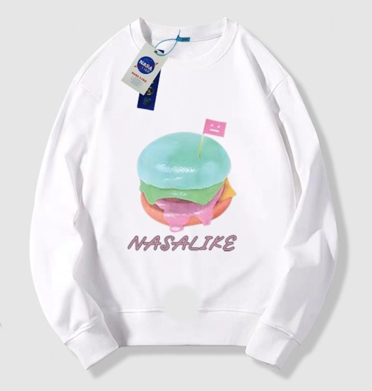 画像3: NASA x colorful hamburger crew neck Print sweatshirt Sweat　ユニセックス男女兼用ナサNASA×カラフルハンバーガープリント  スウェットトレーナー (3)