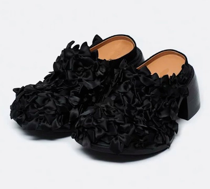 画像2: Women’s flower bud Baotou slippers pumps  shoes フラワーリボンレザーサンダルスリッパパンプス (2)