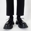 画像2: British style thick sole lace-up leather shoes  SLIP-ONS loafers   男女兼用レザー厚底ブリティッシュプラットフォームレースアップ ローファースリッポン シューズ (2)
