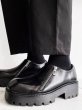 画像5: personalized diagonal zipper  thick-soled  shoes leather shoes  SLIP-ONS loafers   男女兼用レザー厚底ブリティッシュプラットフォームジップアップ ローファースリッポン シューズ (5)