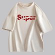 画像5: Super logo print Print oversizeT shirt　 ユニセックス男女兼用SUPERスーパーロゴプリント半袖 Tシャツ (5)