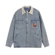 画像3: unisex pooh embroidery Denim Jacket G Jean　ユニセックス 男女兼用熊のプーさん刺繍デニムGジャンジャケットスタジャンスタジアムジャンバー (3)